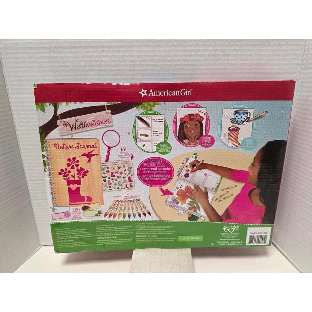 American Girl WellieWishers Nature Journaling Set, featuring a pink floral-theme